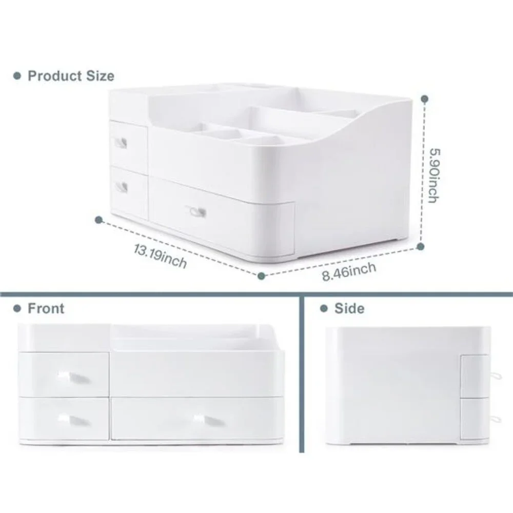 Makeup Organizer with Drawers,Large Capacity Countertop Organizer for Vanity